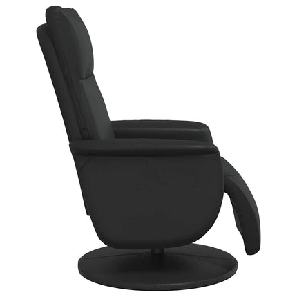Reclinerfåtölj med fotstöd svart konstläder