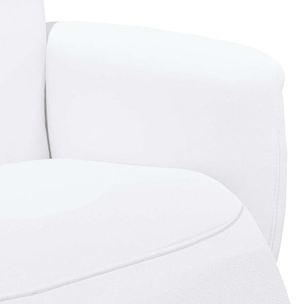 Reclinerfåtölj med fotstöd vit konstläder