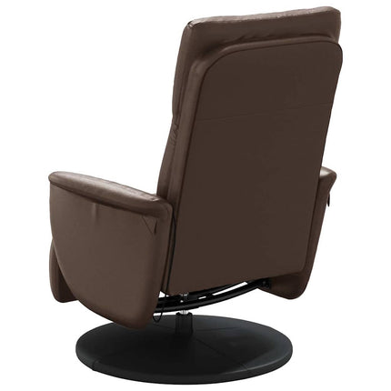 Reclinerfåtölj med fotstöd brun konstläder