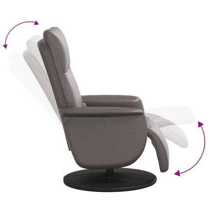 Massagefåtölj med fotstöd grå konstläder