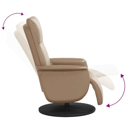 Massagefåtölj med fotstöd cappuccino konstläder
