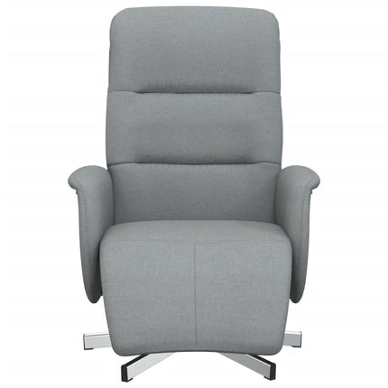 Reclinerfåtölj med fotstöd ljusgrå tyg