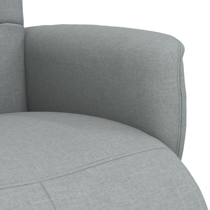 Reclinerfåtölj med fotstöd ljusgrå tyg