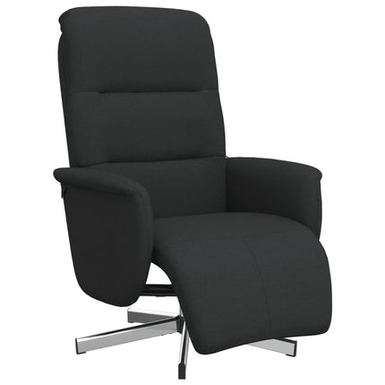 Reclinerfåtölj med fotstöd svart tyg