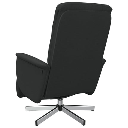 Reclinerfåtölj med fotstöd svart tyg