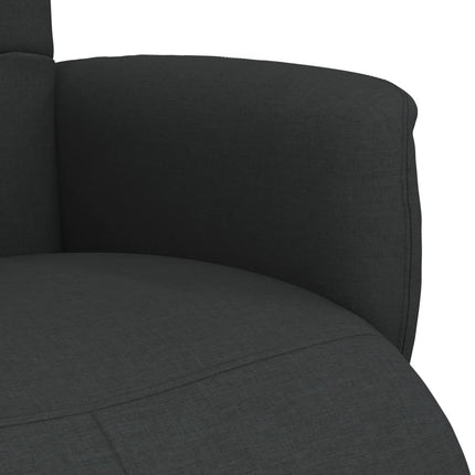 Reclinerfåtölj med fotstöd svart tyg