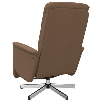 Reclinerfåtölj med fotstöd brun tyg
