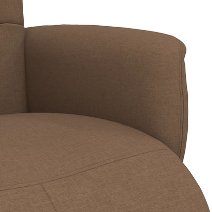 Reclinerfåtölj med fotstöd brun tyg