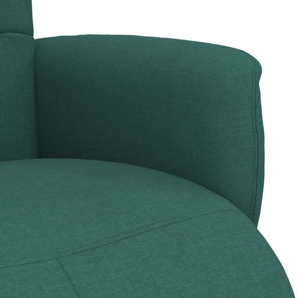 Reclinerfåtölj med fotstöd mörkgrön tyg