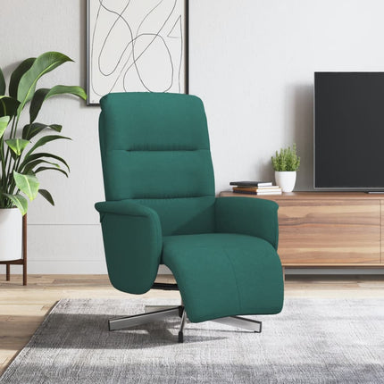 Reclinerfåtölj med fotstöd mörkgrön tyg