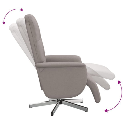 Reclinerfåtölj med fotstöd taupe tyg