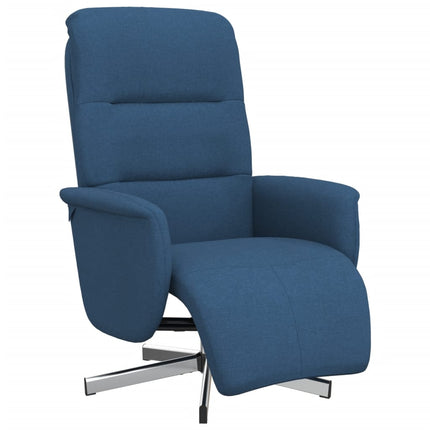 Reclinerfåtölj med fotstöd blå tyg
