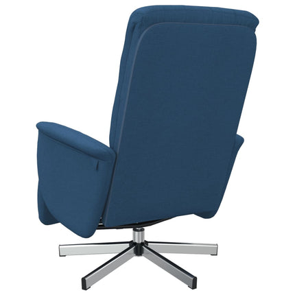 Reclinerfåtölj med fotstöd blå tyg
