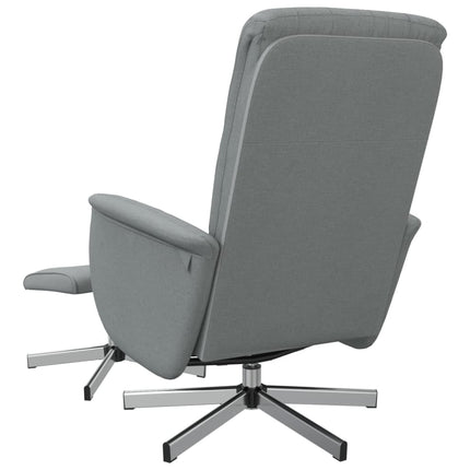 Reclinerfåtölj med fotpall ljusgrå tyg