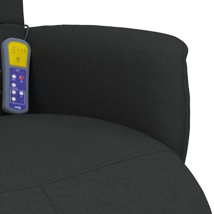 Massagefåtölj med fotstöd svart tyg