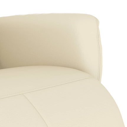 Reclinerfåtölj med fotstöd gräddvit konstläder