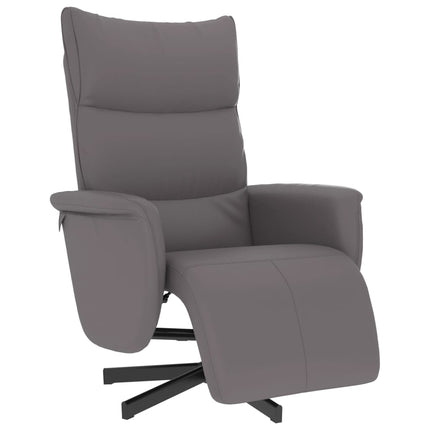 Reclinerfåtölj med fotstöd grå konstläder