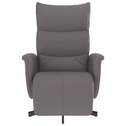 Reclinerfåtölj med fotstöd grå konstläder