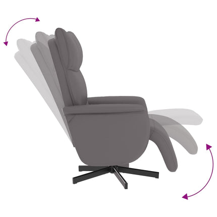 Reclinerfåtölj med fotstöd grå konstläder