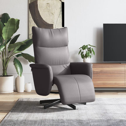 Reclinerfåtölj med fotstöd grå konstläder