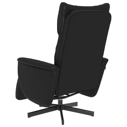Reclinerfåtölj med fotstöd svart konstläder