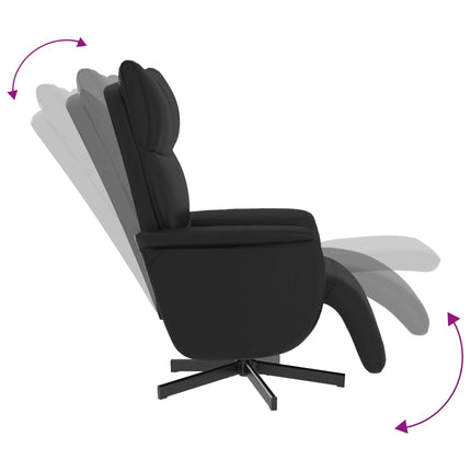 Reclinerfåtölj med fotstöd svart konstläder