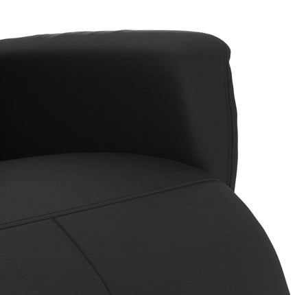 Reclinerfåtölj med fotstöd svart konstläder