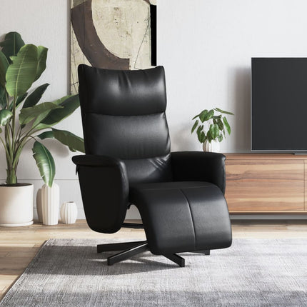 Reclinerfåtölj med fotstöd svart konstläder