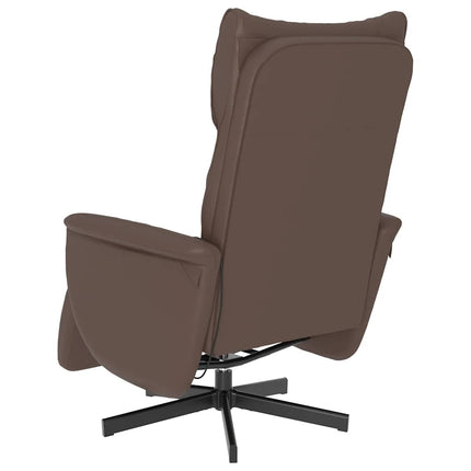 Reclinerfåtölj med fotstöd brun konstläder