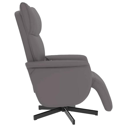Massagefåtölj med fotstöd grå konstläder