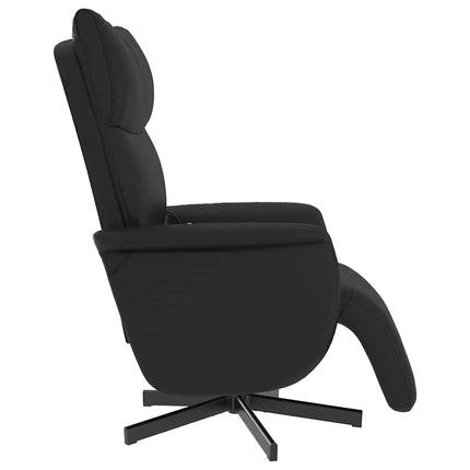 Massagefåtölj med fotstöd svart konstläder