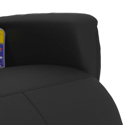 Massagefåtölj med fotstöd svart konstläder