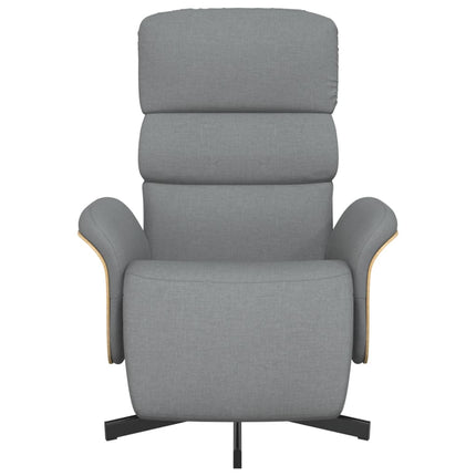 Reclinerfåtölj med fotstöd ljusgrå tyg