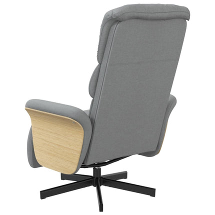 Reclinerfåtölj med fotstöd ljusgrå tyg