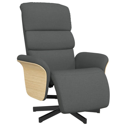 Reclinerfåtölj med fotstöd mörkgrå tyg