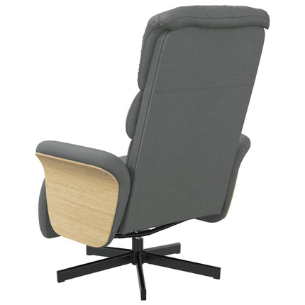 Reclinerfåtölj med fotstöd mörkgrå tyg