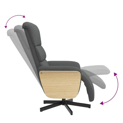 Reclinerfåtölj med fotstöd mörkgrå tyg