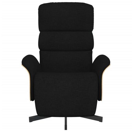 Reclinerfåtölj med fotstöd svart tyg