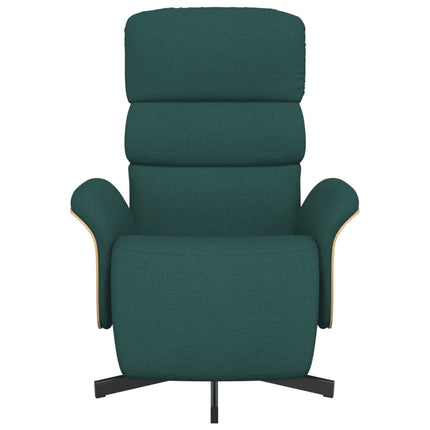 Reclinerfåtölj med fotstöd mörkgrön tyg