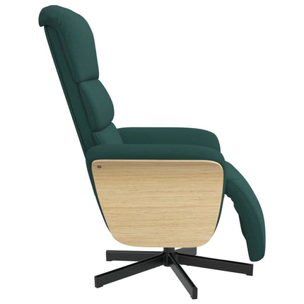 Reclinerfåtölj med fotstöd mörkgrön tyg
