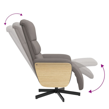 Reclinerfåtölj med fotstöd taupe tyg