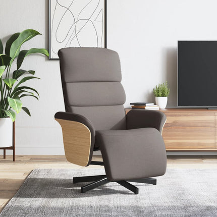 Reclinerfåtölj med fotstöd taupe tyg