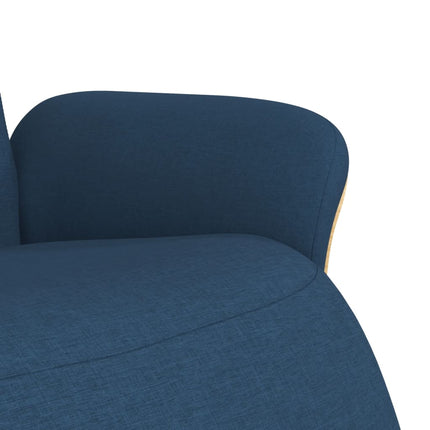 Reclinerfåtölj med fotstöd blå tyg