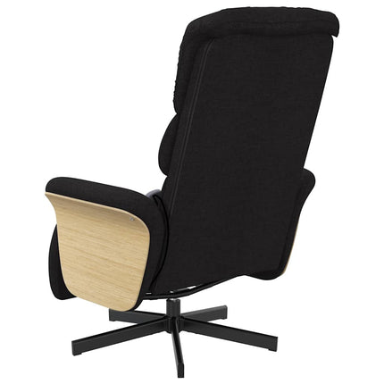 Massagefåtölj med fotstöd svart tyg