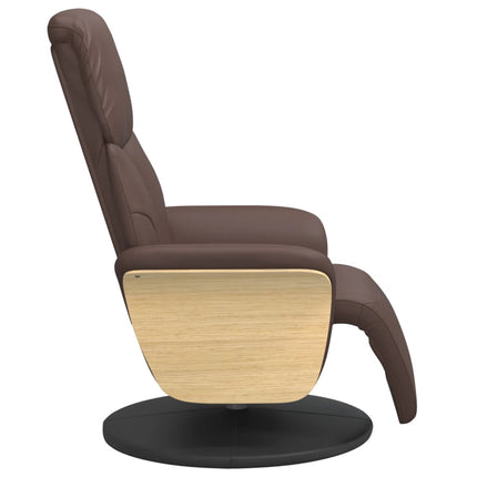Reclinerfåtölj med fotstöd brun konstläder