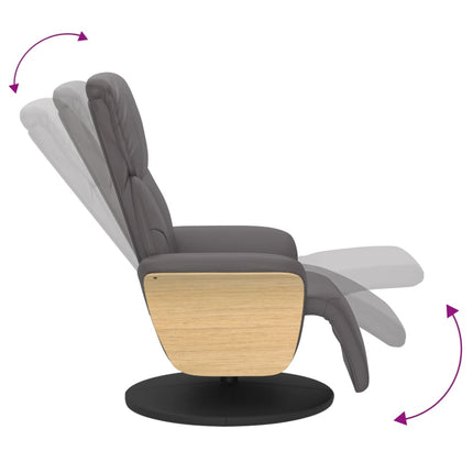 Reclinerfåtölj med fotstöd grå konstläder