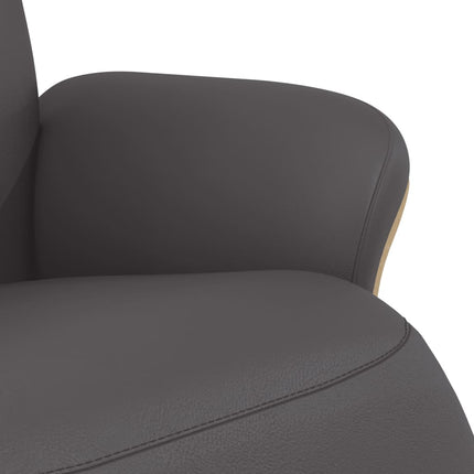 Reclinerfåtölj med fotstöd grå konstläder