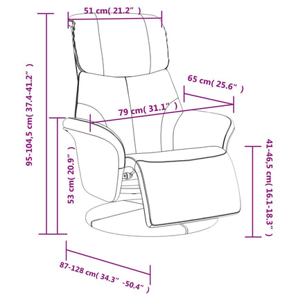 Reclinerfåtölj med fotstöd grå konstläder