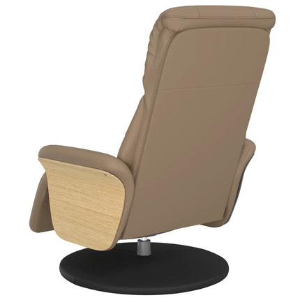 Reclinerfåtölj med fotstöd cappuccino konstläder