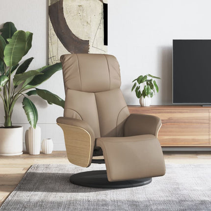 Reclinerfåtölj med fotstöd cappuccino konstläder